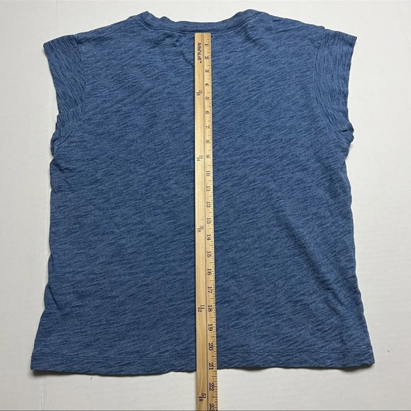 Madewell Indigo Hemp-Cotton V-Neck Muscle Tee Size: Small - Picture 8 of 9